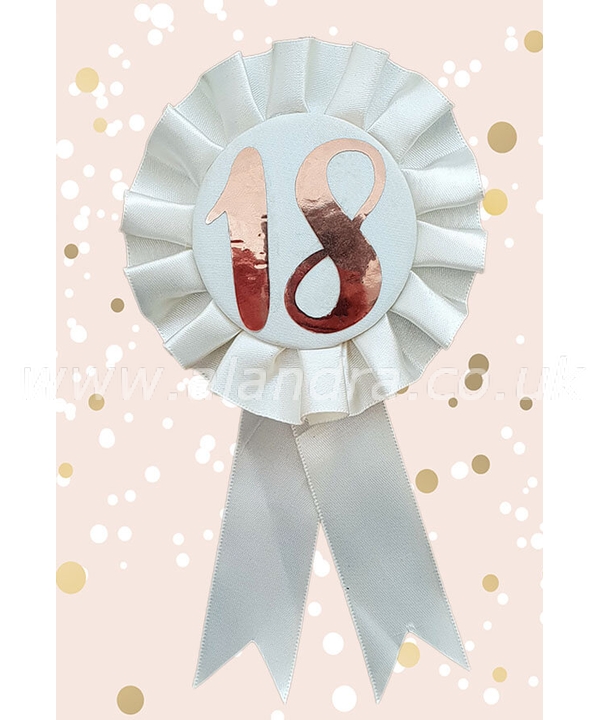 Cream & Gold 18th Rosette Badge